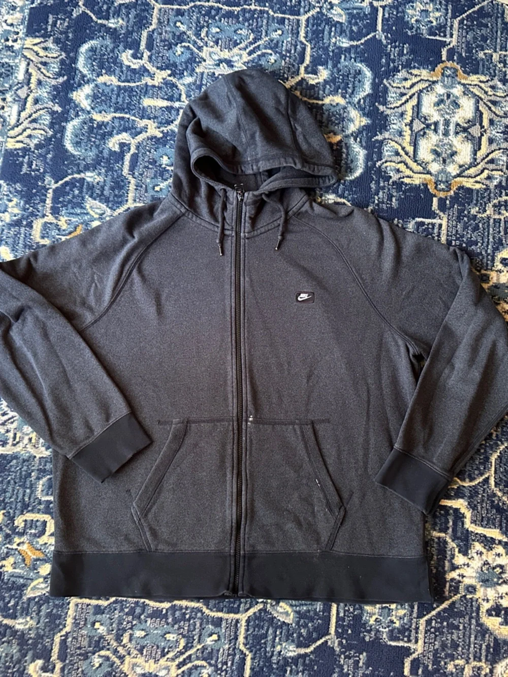 Nike Men's Dark Gray Full-Zip Hoodie Sweater